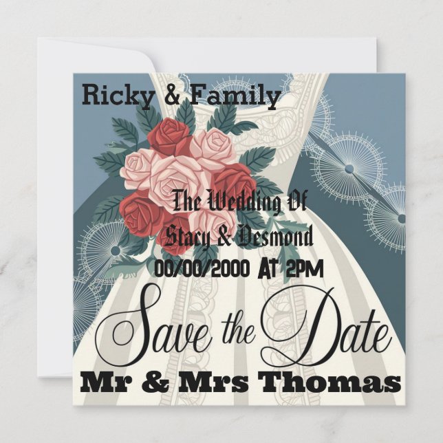 Elegant Vintage Wedding Invitation Cover (Front)