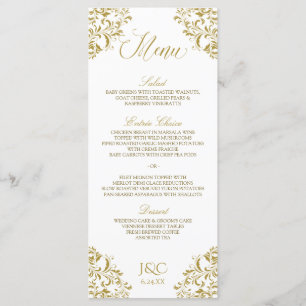 Elegant Vintage Wedding Menu Nadine (Gold)