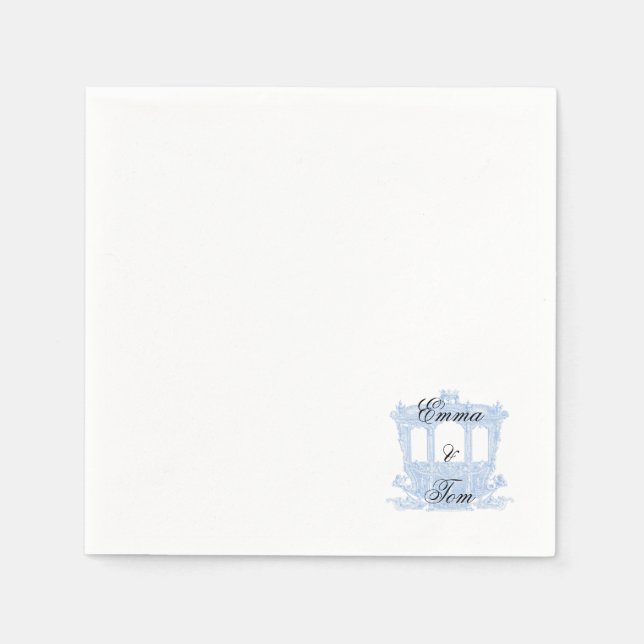 Elegant Vintage Wedding Napkin Template | Customiz (Front)