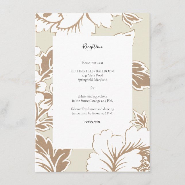 Elegant Vintage Wedding Reception Enclosure Card (Front)