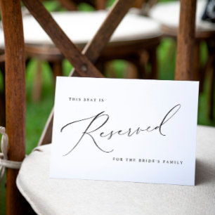 Elegant Vintage Wedding Reserved Sign Card