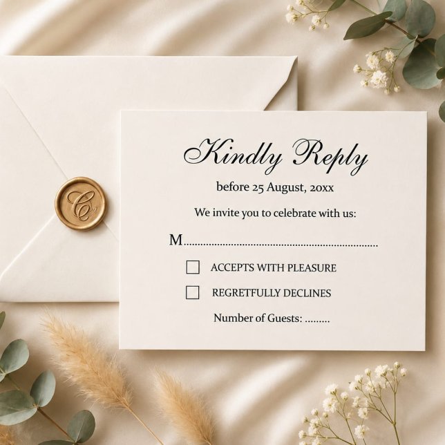 Elegant Vintage Wedding RSVP Card (Creator Uploaded)