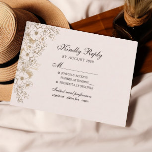 Elegant Vintage Wedding RSVP Card