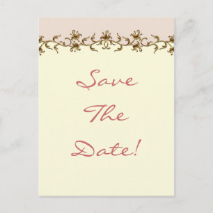 Elegant Vintage Wedding Save The Date Announcement Postcard