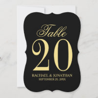 Elegant Vintage Wedding Table Number Card