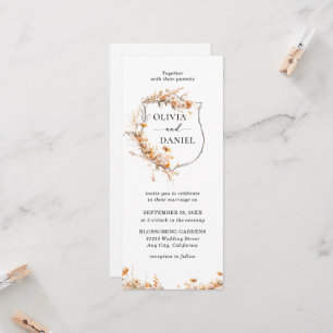 Elegant Vintage Whimsical Wildflowers Wedding  Invitation