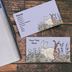 Elegant Vintage White Rabbit Business Card
