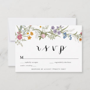 Elegant Vintage Wildflower RSVP enclosure card