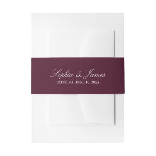Elegant Vintage Wine Wedding Invitation Belly Band