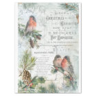 Elegant Vintage Winter Christmas Robins Decoupage