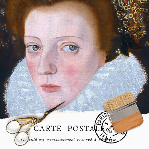 Elegant Vintage Woman Rustic Texture Decoupage Tissue Paper