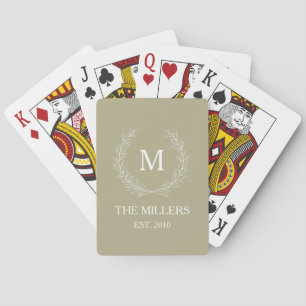 Elegant vintage wreath decoration playing cards