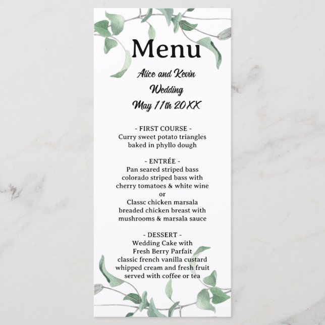 Elegant violet branch   menu (Front)