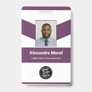 Elegant Violet Business Identification ID Badge