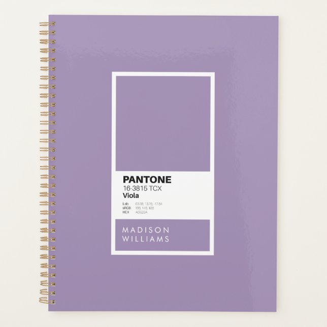 Elegant Violet Custom Minimalist Colour Palette Planner (Front)
