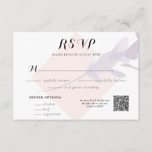 Elegant Violet Lavender & Peach Colour RSVP Card