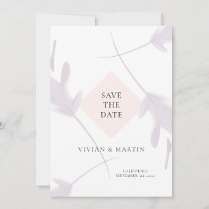 Elegant Violet Lavender & Peach Save The Date Invitation