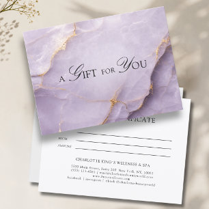 Elegant Violet Marble Gift Certificate