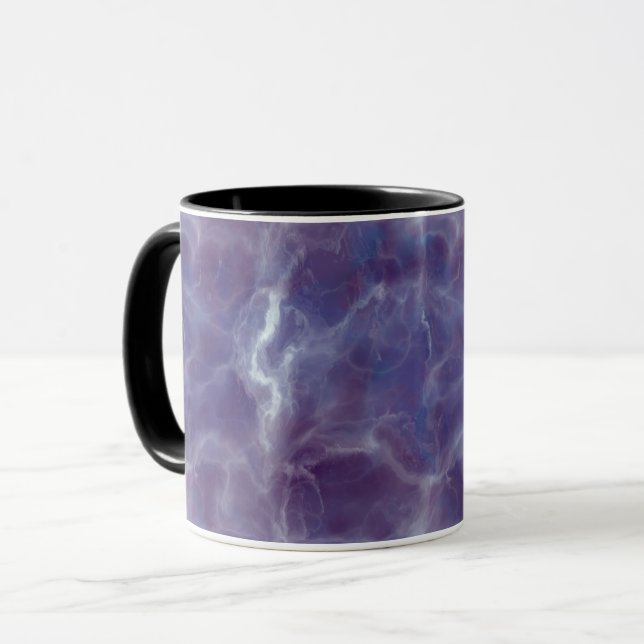Elegant Violet Marble Pattern Mug (Front Left)