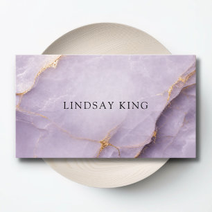 Elegant Violet Marble QR Code Business Card