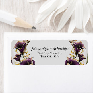 Elegant Violet Purple Calla Lilies Wedding Return