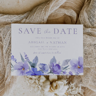 Elegant Violet Purple Watercolor Wedding Save The Date
