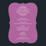 Elegant Violet Purple Wedding Monogram Dinner Menu<br><div class="desc">Elegant and formal wedding dinner menu cards feature a pop of colour with white reverse printing.  Personalise with your event date and menu details.  Display cards on guests' dinner plates or wrap them in napkins at every place setting for a stylish look.  Orchid violet purple background colour.</div>