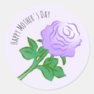 Elegant Violet Rose Classic Round Sticker