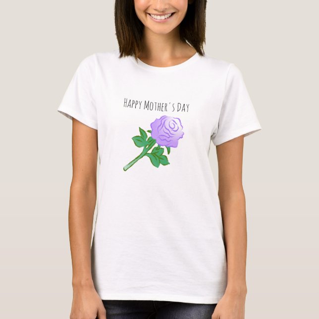 Elegant Violet Rose T-Shirt (Front)