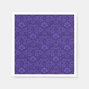 Elegant Violet Vintage Damask Pattern Napkin