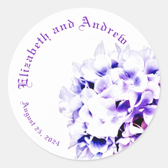 Elegant Violets  Classic Round Sticker (Front)