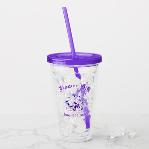 Elegant Violets Flower Girl Acrylic Tumbler