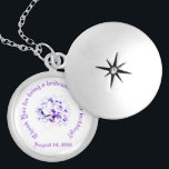 Elegant Violets  Locket Necklace<br><div class="desc">Elegant Violets design features the image of a lovely lavender bouquet. Your message of gratitude along with the date of wedding encircles design. Designed as part of the Elegant Violets wedding suite. All text is customisable.</div>