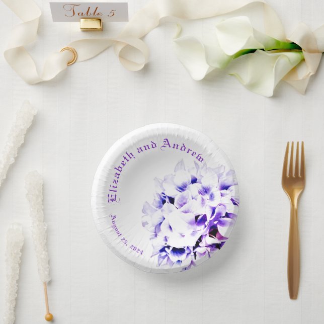 Elegant Violets  Paper Plate (Wedding)