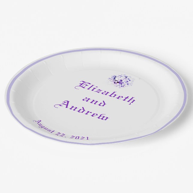 Elegant Violets  Paper Plate (Angled)