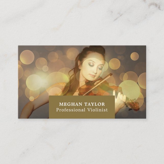 Elegant Violinist, Professional Violinist Business Card (Front)