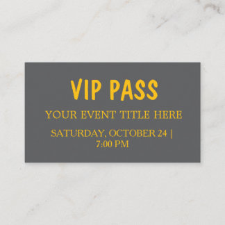 Elegant VIP Pass Event Ticket Card