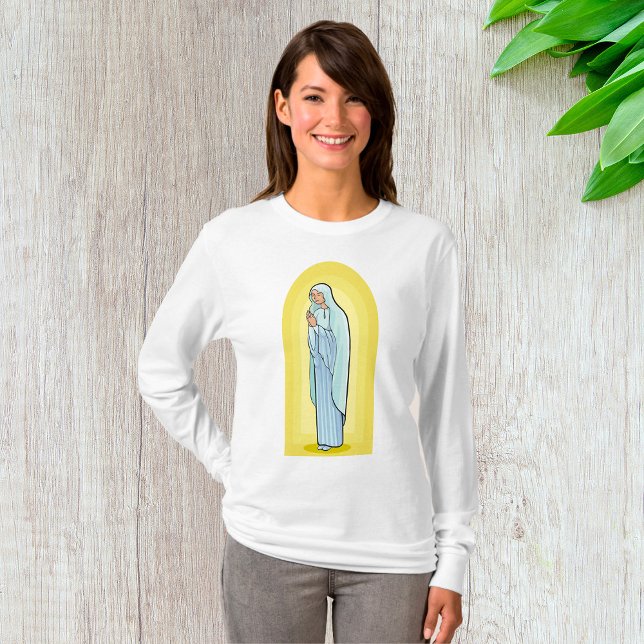 Elegant Virgin Mary Catholic Religious T-Shirt (Creator Uploaded)