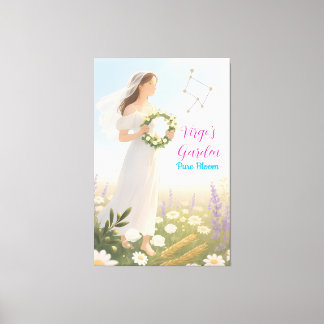 Elegant Virgo Zodiac Celestial Floral Wall Art Gi