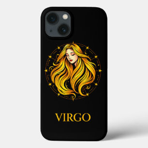 Elegant Virgo Zodiac Illustration Featuring iPhone 13 Case