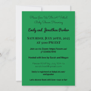 Elegant Virtual Baby Shower Invitation