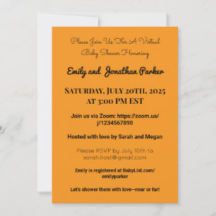 Elegant Virtual Baby Shower Invitation