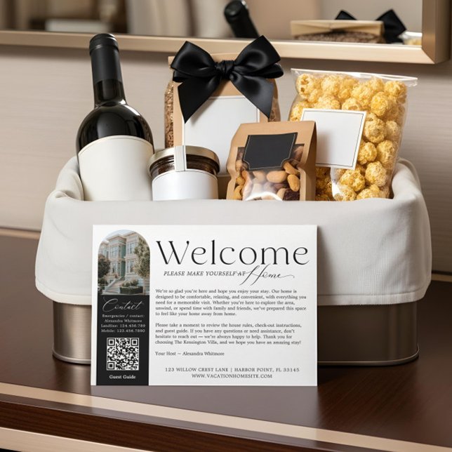 Elegant Visitor Greeting Vacation Rental Welcome Thank You Card (Elegant Visitor Greeting Vacation Rental Welcome Thank You Card)