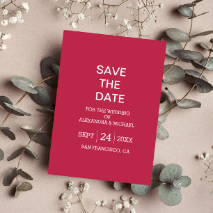 Elegant Viva Magenta Script Wedding Save The Date
