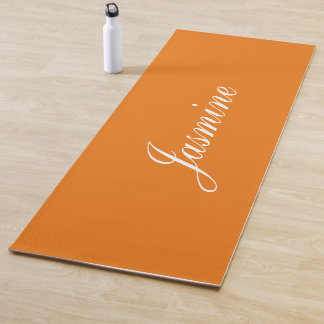 Elegant Vivid Orange Personalised Yoga Mat