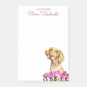 Elegant Vizsla Dog and Crocus Add Your Name Post-it Notes