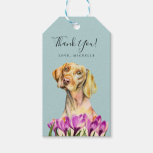 Elegant Vizsla Dog Watercolor Thank You Gift Tags