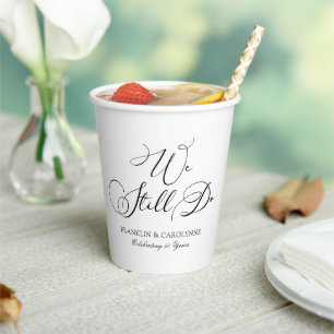 Elegant Vow Renewal Anniversary Paper Cups
