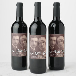 Elegant Vow Renewal Photo Wine Label