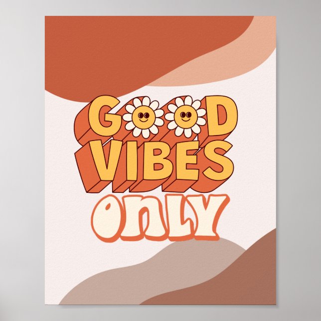 Elegant Wall Art Poster | good vibes only Boho  (Front)